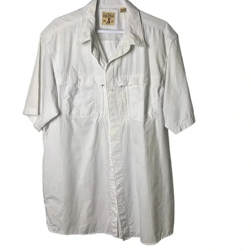 REDHEAD fishing shirt ,vented , XLT. UPF 30,EC white 
EC  PTP 26”